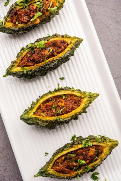 Premium Photo Bharwa Karela Masala Fry Or Stuffed Bitter Melon Recipe