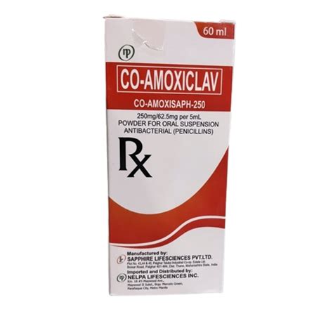 CO AMOXISAPH 250 Co Amoxiclav 250mg 62 5mg Per 5mL Powder For Oral