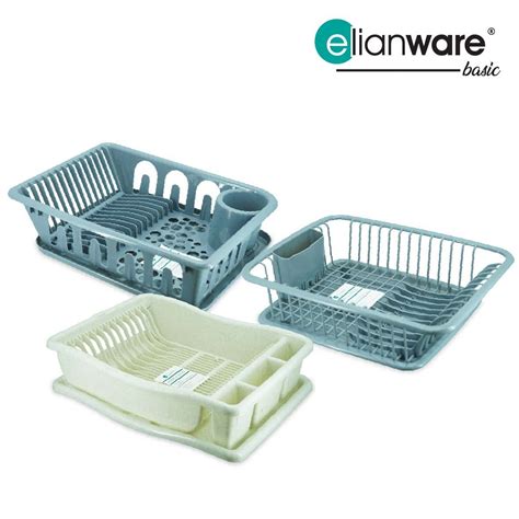 Elianware Kitchen Dish Drainer Rack With Tray E