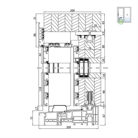 Detailed Drawings of Composite Sliding Patio Doors