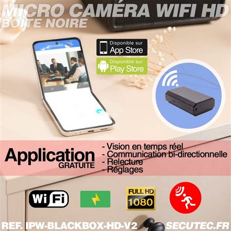 Boite noire micro caméra WiFi HD 1080P longue autonomie vision nocturne