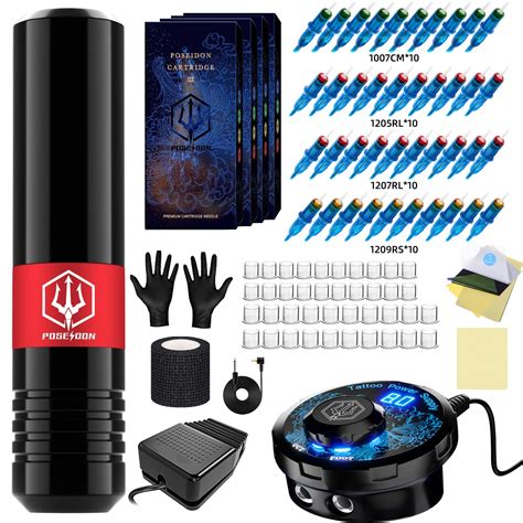 Poseidon Kit M Quina De Tatuagem Cartuchos E Agulhas Caneta