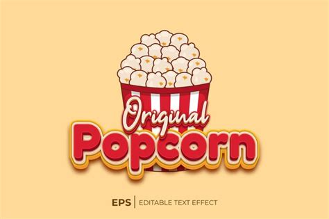 Premium Vector Original Popcorn Logo With Editable Text Effect