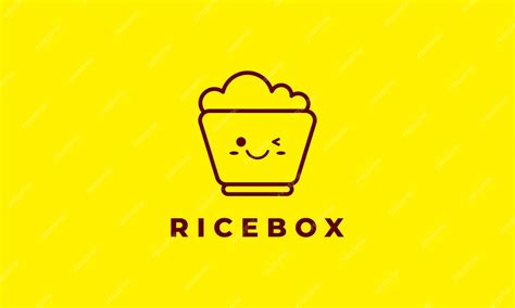 Premium Vector Rice Box Logo Vector Flat Design Badge Oriental Food