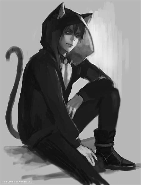 Cat Boy Sketch By Felicemelancholie On Deviantart Art I Heart In 2019 Anime Cat Boy Neko