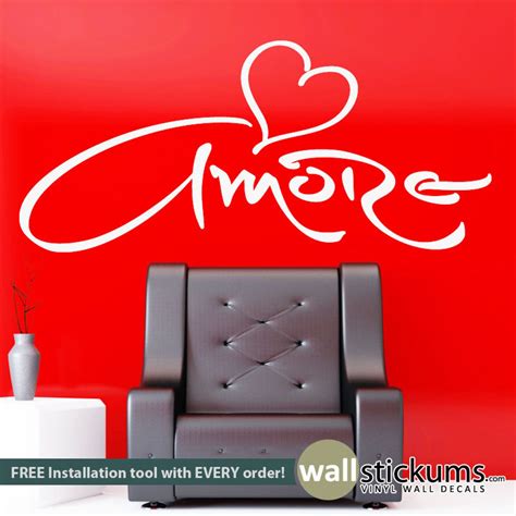 Amore Wall Decal Love Heart Removable Vinyl Wall Art Quote Etsy