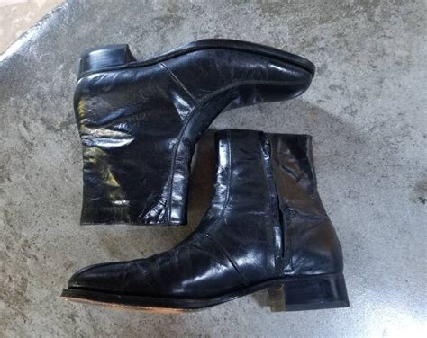 1970s Florsheim Imperial Chelsea Ankle Boots Beatle Boots Mens Black 10