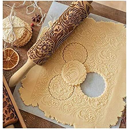 Amazon Paisley Embossed Wooden Rolling Pin Evermarket Engraved