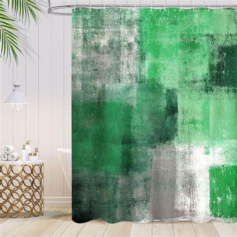 Elevate Your Bathroom Decor With A Luxurious Emerald Green Ombre Shower Curtain Set Includes