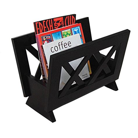 Oceanstar Contemporary Style Magazine Rack In Dark Mahogany M1125 The