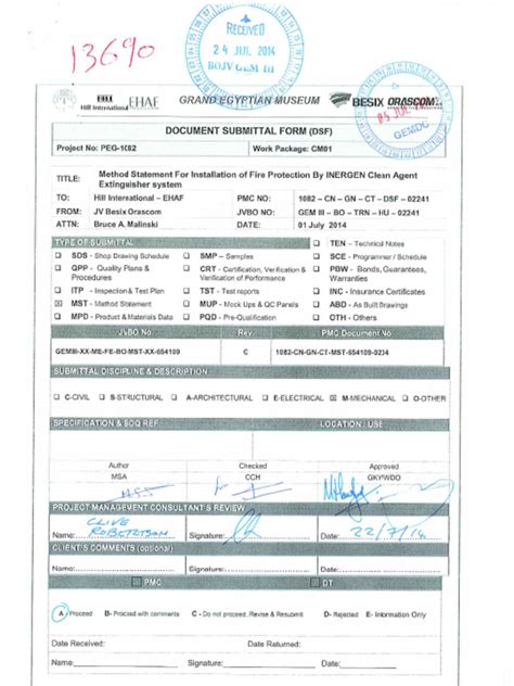 Method Statement For Installation of Fire Protection By INERGEN Clean Agent Extinguisher system ...