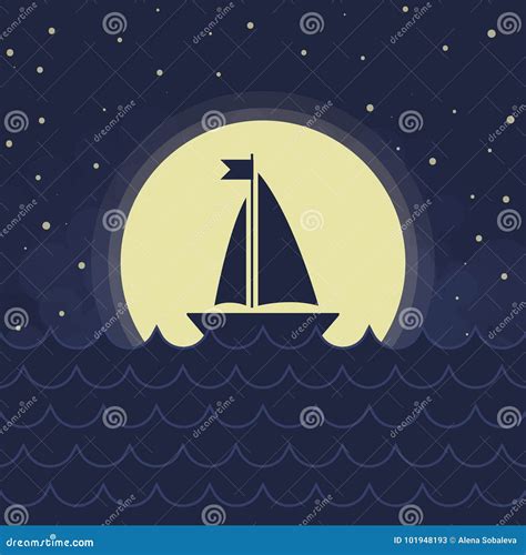 The Sailboat silhouette stock vector. Illustration of nautical - 101948193