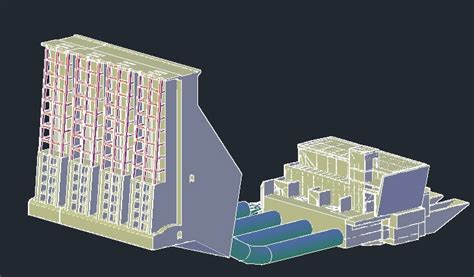 Hydroelectric Intake Dam With Irrigation Feed 3D DWG Model For