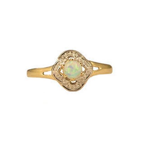 Opal Birthstone Rings for Kids Jewelry in White Rose or Yellow - Etsy