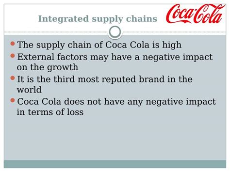 Exploring Coca Colas Efficient Supply Chain Management Key