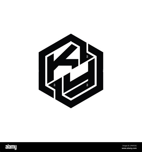 Ky Logo Monogram Gaming With Hexagon Geometric Shape Design Template