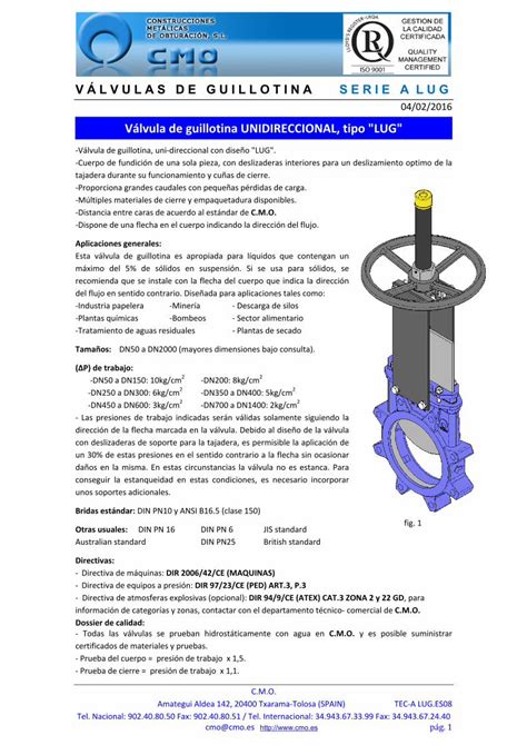 Pdf V Lvula De Guillotina Unidireccional Esta V Lvula De