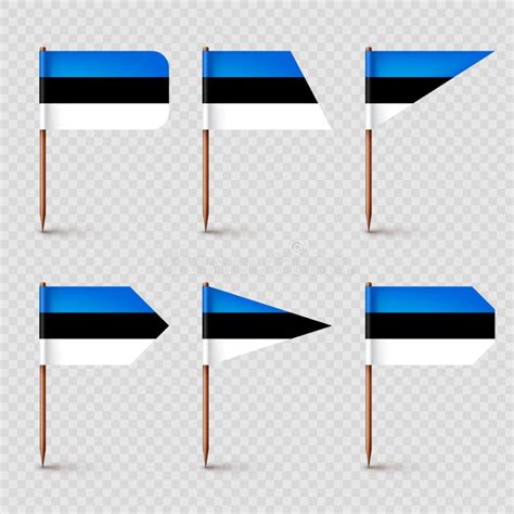 Realistic Various Estonian Toothpick Flags Souvenir From Estonia