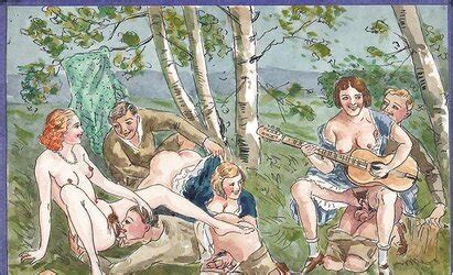 Thematic Drawn Porn Art 27 German Pornographic Album ZB Porn