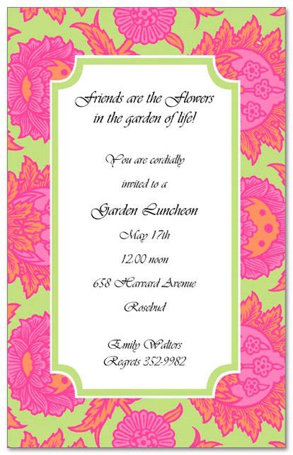 Sample Invitation Wording For Lunch