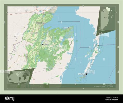 Corozal District Of Belize Open Street Map Locations And Names Of