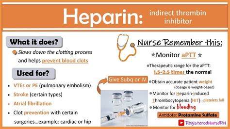 Nurse Sarah On Instagram 💊quick Nursing Review Of Heparin 💊 Check Out