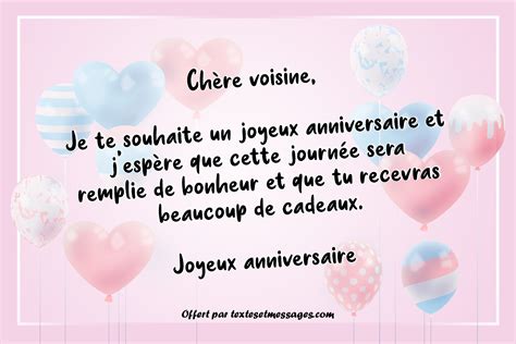 Je Te Souhaite Un Joyeux Anniversaire Ma Voisine Textes Et Messages Anniversaire Voisine