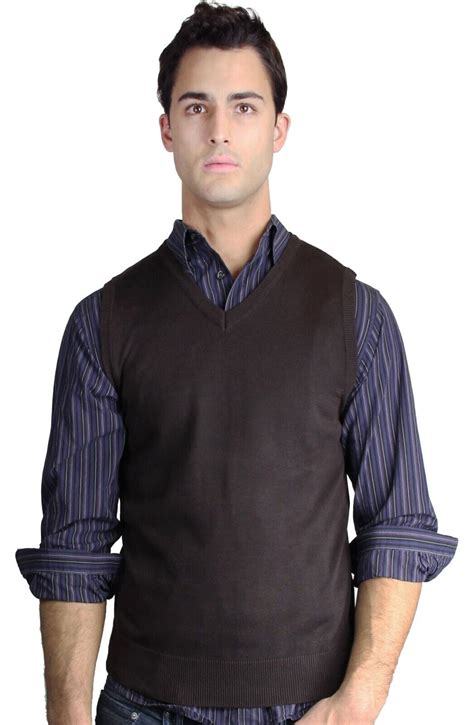 Blue Ocean Mens Solid Sweater Vest Sv 243