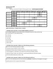 Quiz 09 Results Pdf BISC 220 Spring 2020 Quiz 9 Results Numbers Are