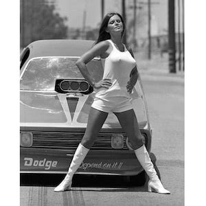 Barbara Roufs Sexy Pin Up Drag Racing Busty Big Boobs Huge Booty Erotic