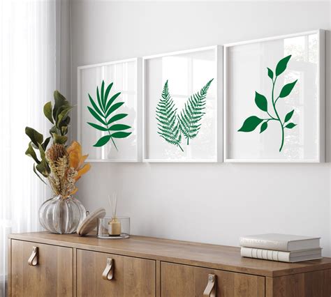 3er Set Grüne Botanische Wand Kunstdrucke Tropischer Farn Etsy de