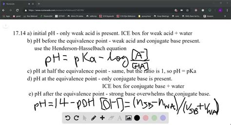 SOLVED:In the titration of a weak acid with a strong base, how do you calculate these quantities ...