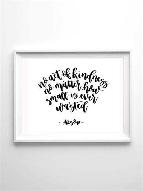 No Act of Kindness...is Ever Wasted | Aesop Quote | Handlettering Quote