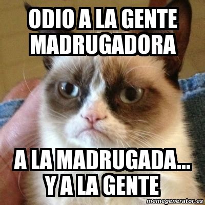 Meme Grumpy Cat Odio A La Gente Madrugadora A La Madrugada Y A La