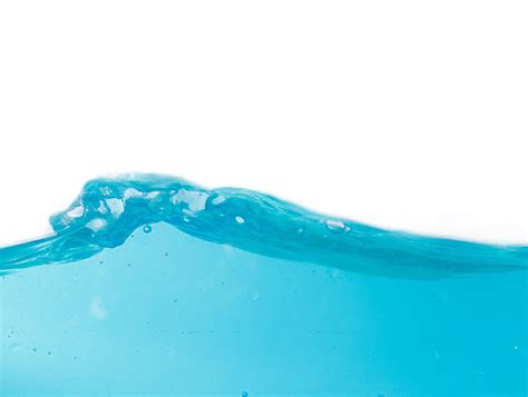 Blue Water Splashes And Bubbles On A White Background Clear Blue Water