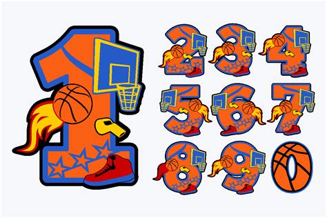 Basketball Numbers Graphic By Claudia Atencio · Creative Fabrica