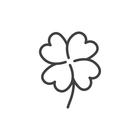 Four Leaf Clover Icon Set Lucky Shamrock Heart Vector Image