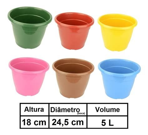 30 Vasos Pote 25 Plástico Mudas Plantas 5 Litros Colorido Mercado Livre