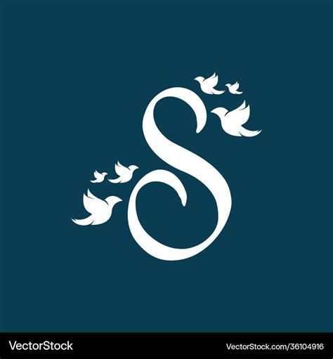 Initial Letter S With Birds Shape Logo Royalty Free Vector