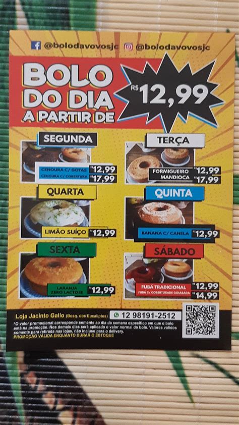 Menu Em Bolo Da Vov Sjc Restaurante S O Jos Dos Campos