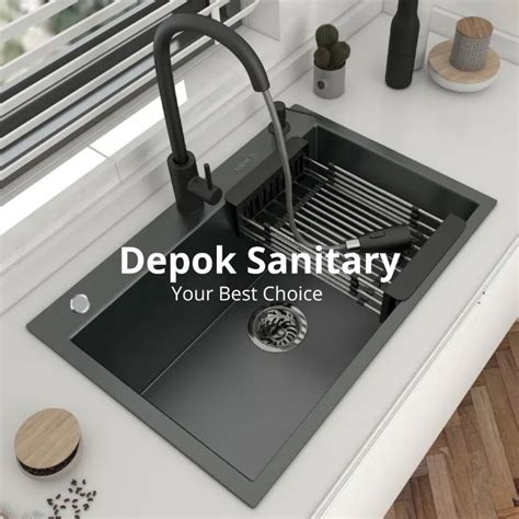 Jual Kitchen Sink Bak Cuci Piring 6045 Black Komplit Ss 304 Kitchen