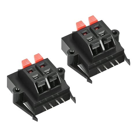 4 Ways Spring Speaker Terminal Clip Push Release Connector Audio Cable Terminals Strip Block