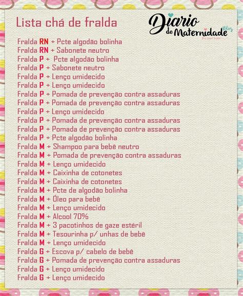 Lista De Cha De Fralda