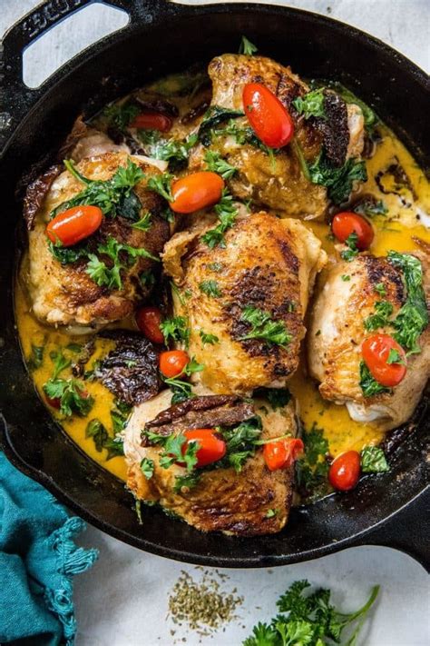 One Pot Creamy Tuscan Chicken Paleo Keto Whole30 The Roasted Root