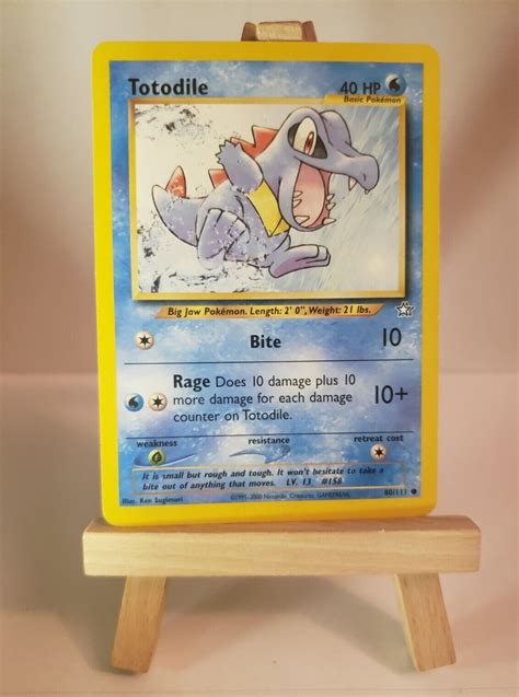 Totodile 80 111 Regular Common Unlimited Neo Genesis Pokemon NM CARD