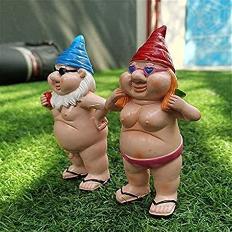 Peeing Gnome Naughty Garden Gnome Naked Gnome Statue Garden Goblin