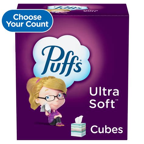 Puffs Ultra Soft Facial Tissues Mega Cube 72 Facial Tissues Per Box