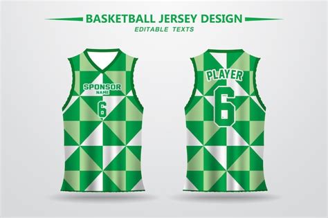 Premium Vector | Green basketball jersey design and template