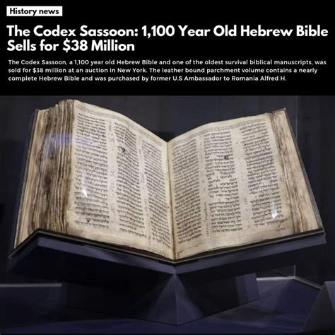 The Codex Sassoon Year Old Hebrew Bible Sells For Million