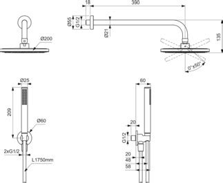 BD389 Idealrain Kit Doccia Light Doccia